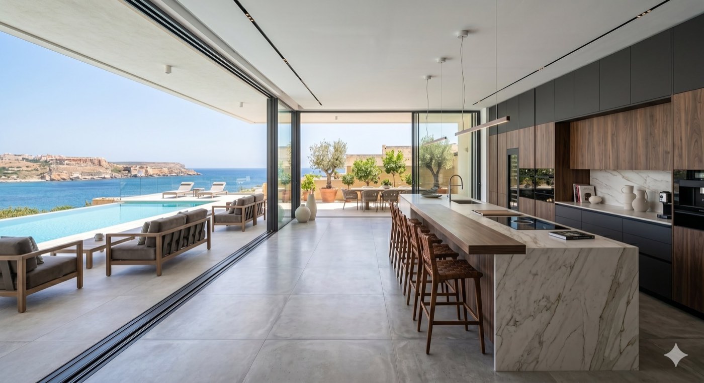 A newly fitted kitchen in a Maltese apartment